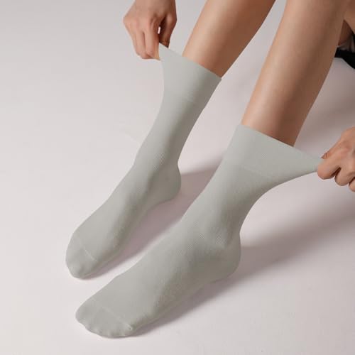 Image of ANDERE ARTE Womens Viscose Bamboo Crew Socks Casual Calf Dress Socks Soft Above Ankle Sock 3-5 Pairs