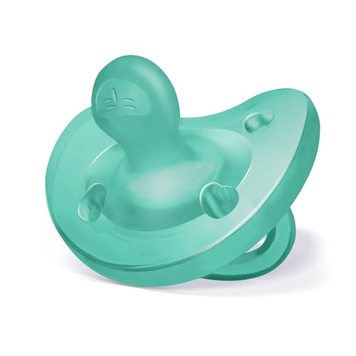Image of Chicco PhysioForma Orthodontic Pacifier for Babies 6-16 Months, 100% Soft Silicone, BPA Free & Breathing Support, 2-Pack with Sterilizing Case, Blue /Green