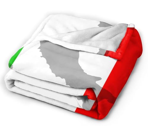 HGOD DESIGNS Italian Flag Throw Blanket Ultra Soft Warm All Season The Contour of Italian Territory is Printed on the Flag Decorative Fleece Blankets for Bed Chair Car Sofa Couch Bedroom 100x130cm - Image 4