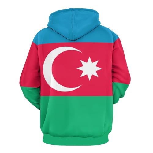 Sweat à capuche pour hommes drapeau azerbaïdjanais chaud