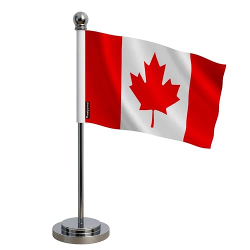 Drapeau bureau Canada 14x21cm polyester pour symboliser vos partenariats en réunion