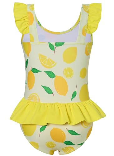 Image of Toddler Girls One Piece Ruffle Swimsuit Mermaid Bathing Suit 2-7Y | UPF 50+ quick-dry girls swimsuit,Cute flutter sleeves and ruffled hem,Mermaid Swimwear for pool,party,beach vacation.