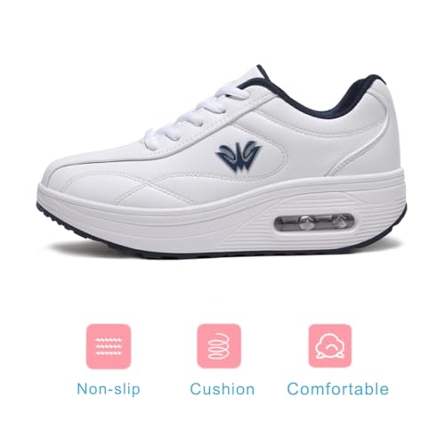 Image of RUIDENG Platform Sneakers for Women Air Cushion | Walking Shoes Women Comfortable All Day | Thick Rocker Bottom