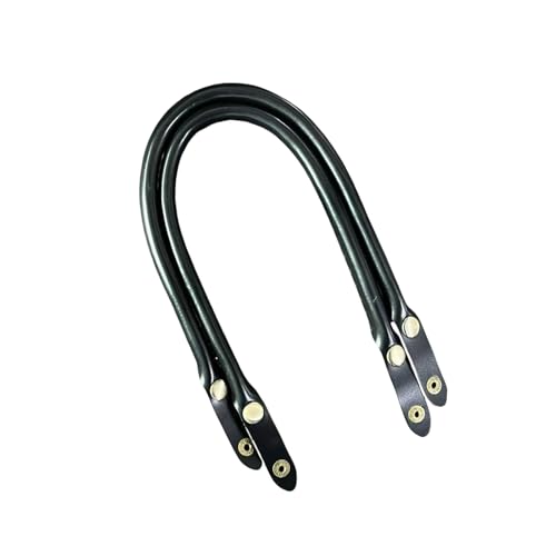 YPREWY Asas de repuesto de piel sintética de 47 cm con cierre de botón a presión para bolsos, maletines, bolsas de viaje, fácil de instalar, asa de mano de poliuretano, Black, One Size