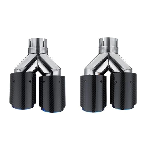 Embout de silencieux haut de gamme enjoliveur d'échappement double universel en kit 2 pièces