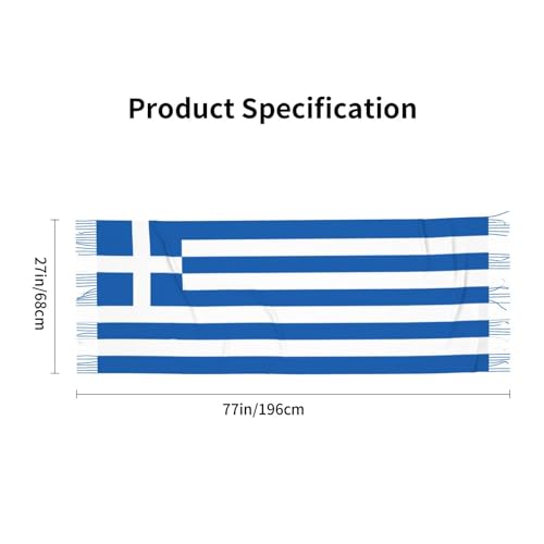 Greece Flag Cool Cashmerette Fringed Scarf Winter Warm Scarves Shawl Wrap For Women3