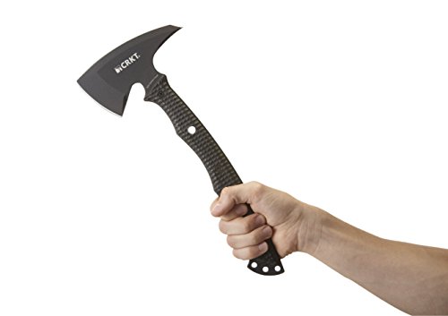 image for CRKT Kangee Tomahawk with Sheath: T-Hawk with Spike, Black Powder Coat