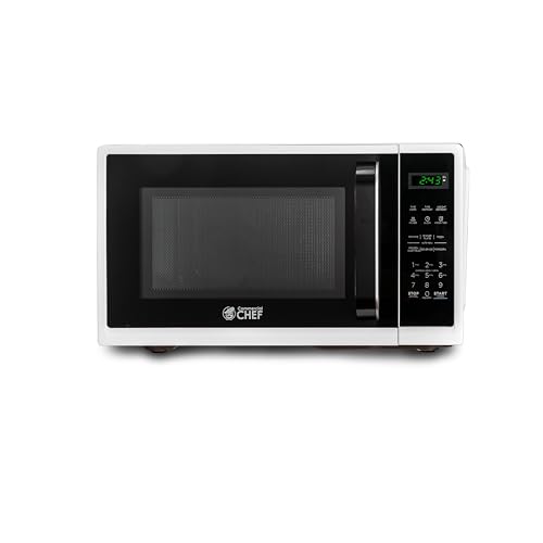 COMMERCIAL CHEF 0.9 Cubic Foot Microwave with 10 Power Levels, Small Microwave with Grip Handle, 900W Countertop Microwave with Digital Display, Door Lock and Kitchen Timer, White COMMERCIAL CHEF 0.9 Cubic Foot Microwave with 10 Power Levels, Small Microwave with Grip Handle, 900W Countertop Microwave with Digital Display, Door Lock and Kitchen Timer, White