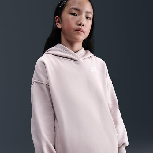 Nike Sportswear Club Fleece Big Kids' Oversized Pullover Hoodie (Platinum Violet/Platinum Violet/White)2