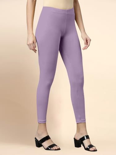Image of TRENDMALLS Women's Microfiber Elastane Stretch Soft Cropped Leggings with Ultrasoft Waistband for Women