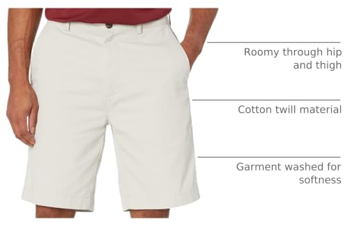 Image of Amazon Essentials Men's Classic-Fit 9 inch Cotton Twill Chino Shorts with Button-Through Pockets