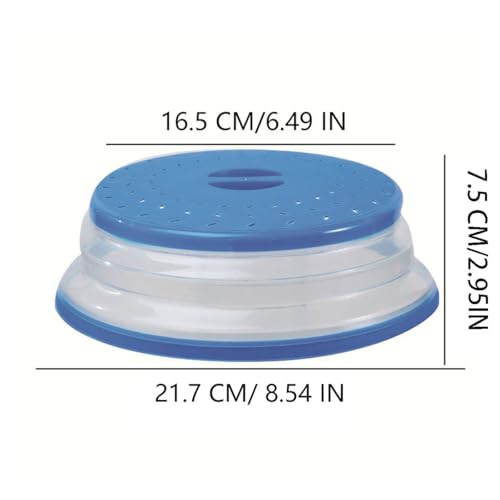 Image of Small Collapsible Microwave Splatter Cover, Microwave Plate Cover With Steam Vent(8.5 IN,gray)