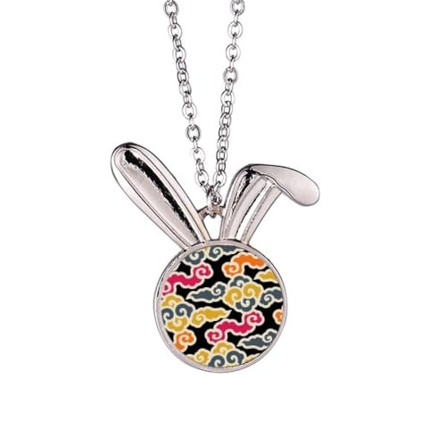Collier pendentif lapin art chinois et japonais aux finitions gravées