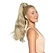 WENNALIFE Ponytail Hair Extension, 18 Inch 80g Light Blonde Highlighted Golden Blonde Ponytail Extension Human Hair Clip in Wrap Around Remy Human Hair Extension Hairpieces