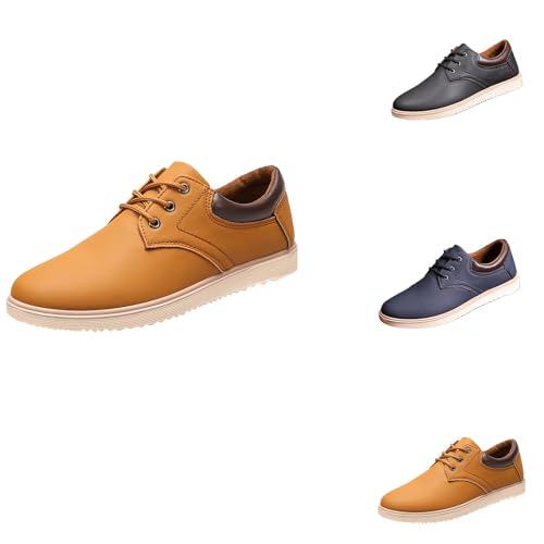 Zapatillas de ocio para hombre | Zapatillas de correr para hombre Comfort Fit, zapatillas deportivas de gran tamaño, zapatillas de trekking, cómodas, ligeras, planas de noche, informales, café, 40 EU