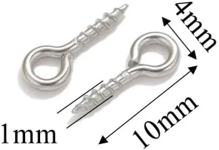 Stainless Steel Mini Screw Eye Pins 10mm Set 100pcs for Jewelry Making