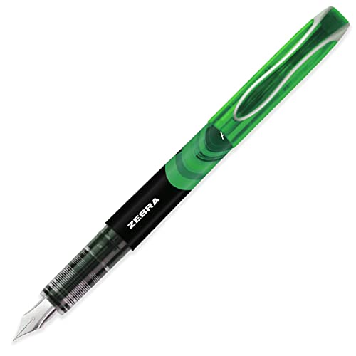 Zebra Fuente - Disposable Fountain Pen - Black, Blue, Red, Green, & Violet Ink - Pack Of 5 #TOP7