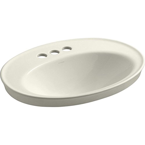 KOHLER K-2075-4-96 Serif Self-Rimming Lavatory, Biscuit