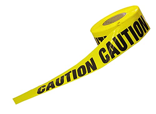 Vilmon 3 Inches x 1000 Feet Caution Tape Roll Warning Tape(Non Adhesive),Reflective Flagging Tape for Hazardous Areas and Restricted Access Borders (Yellow)