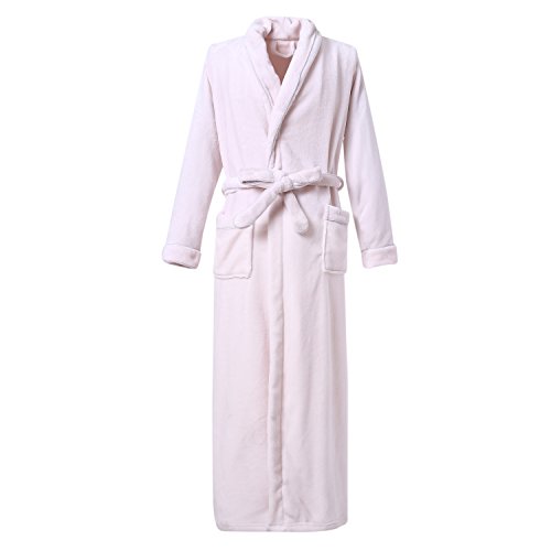 Richie House Women's Soft Warm Fleece Bathrobe RHWN2229-A-M Cream
