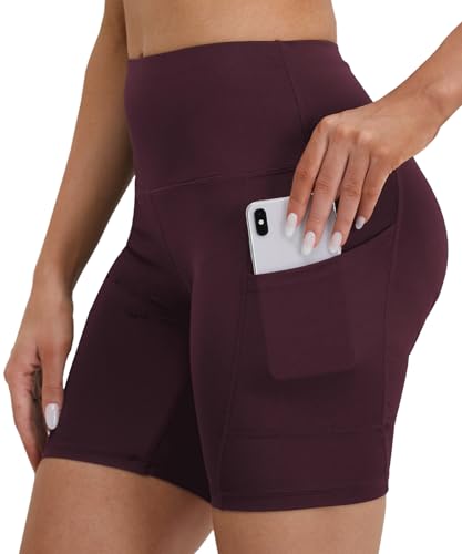 Merlvida Pantaloncini Donna Sportivi Vita Alta Leggins Corti Estivi con Tasche Opachi Shorts Sportivi Controllo della Pancia Pantaloncini Palestra Leggings Pantaloni Corti Fitness Yoga Ciclismo