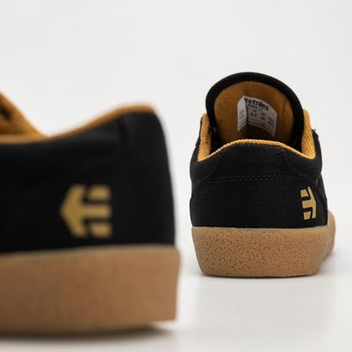 Image of Etnies Barge LS - Classic Skate Look, Slim Vulcanized Silhoutte, Hefty Armored Collar, Reinforced Vulc - Black Raw - 5