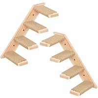 2er-Pack Katzentreppe 4 Stufen, Katzentreppe Wand, Kletterwand für Katzen, Katzenleiter mit Juteseil, Wandmontage Katzenmöbel DIY Kletterwand Katzen Umkehrbare Links und Rechtsausrichtung