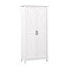 Bush Furniture Key West Tall Storage Cabinet with Doors in Pure White Oak Bush Furniture Key West Tall Storage Cabinet with Doors in Pure White Oak