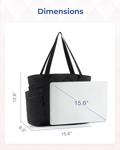 Bagsmart Tote Bag For Women, Large Tote Bag With Zipper, Quilted Puffer Bag Gym Bag Top Handle Handbag For Travel Work thumb #2