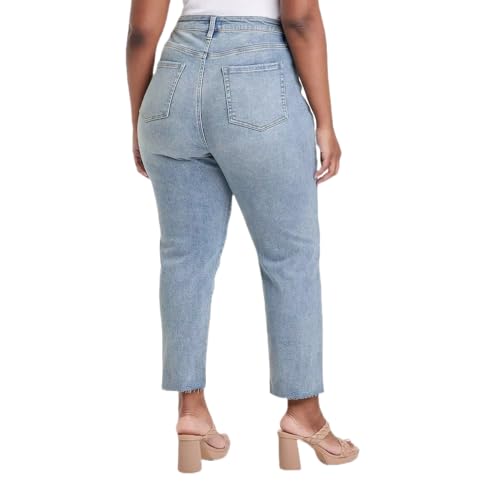 Ava & Viv Women's High-Rise Cropped Slim Straight Jeans -2