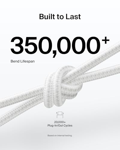 Image of Belkin Apple Certified Braided USB C to Lightning Cable 2 Meter - MFi Certified 18W Power Delivery iPhone Charger Cord - Apple Charger USB C Cable - Fast Charging for iPhone 14, iPhone 13 - White
