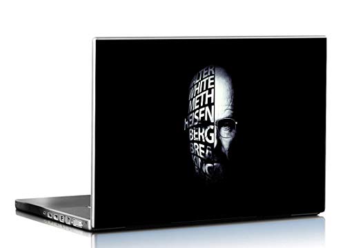 Image of PIXELARTZ Laptop Skins Breaking Bad Typographic Walter White 15.6 Inches Laptop Skins /Stickers for Dell-Lenovo-Acer-HP (7079)
