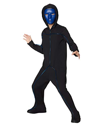 Disfraz de niño figura de palo azul XL con luces