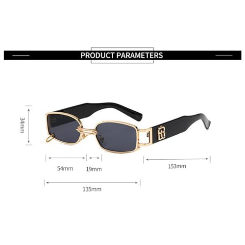 Vintage Sunglasses Metal Ring Women's Sun Glasses Shades for Men UV4004