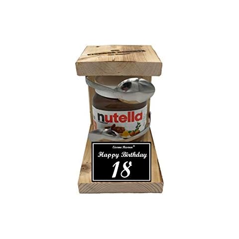 Nutella Geschenk 18 Geburtstag Nutella Geschenk - Eiserne Reserve Löffel Nutella - lustiges Geschenkidee Geschenkset für Nutella Liebhaber -Text: Happy Birthday 18 Geburtstag Cover