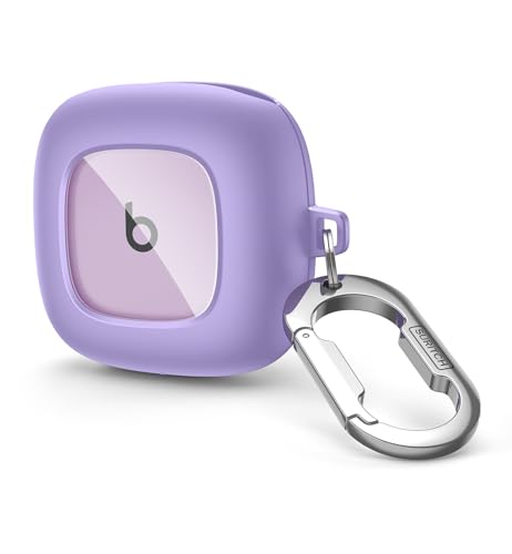 SURITCH for Beats Fit Pro Case Cover Protector, Shock-Absorbing Protective TPU Shell for Beats Fit Pro Charging Case 2021 Earbuds Secure Locking System with Anti-Lost Keychain, Stone Purple