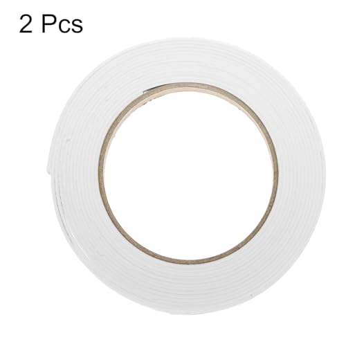 Image of uxcell 2pcs Rolls Single Sided Foam Tape Removeable EVA Sponge Mounting Tape Strong Adhesive Tape Strips(White, 13ft x 1 /2 inch x 1 /16 inch) for Home Paint Wall Hanging Poster Decor