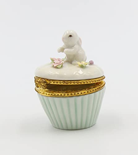 Cosmos 10591 Fine Porcelain Bunny Hinged Box, 2-3/4-Inch, White #TOP6