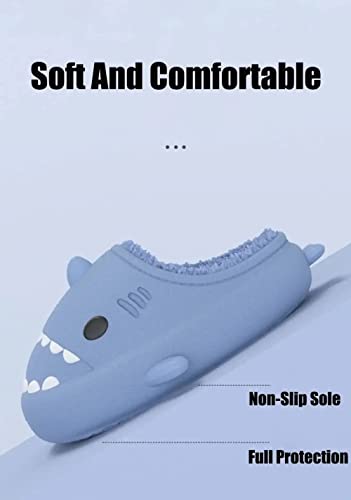 Winter Cloud Slides Shark Slippers Adults Cartoon Fuzzy Slippers Nonslip Soft Comfy Home Slippers4