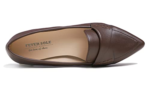 Image of FEVERSOLE Women's Loafer Flat Pointed Fashion Slip On Comfort Driving Office Shoes