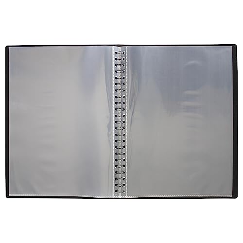 eco-eco A3 90% recycled 60 pocket Fold Flat Spiral Bound display book, eco188, Black - Image 2