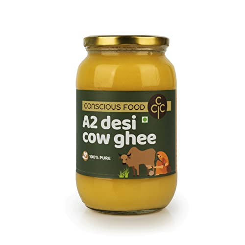 Conscious Food A2 Desi Ghee | 1L | 100% Pure and Premium | Cultured Desi Cow | Natural | Grass Fed | Non – GMO | Immunity Booster | Locally Sourced | Produced in small batches Conscious Food A2 Desi Ghee | 1L | 100% Pure and Premium | Cultured Desi Cow | Natural | Grass Fed | Non – GMO | Immunity Booster | Locally Sourced | Produced in small batches