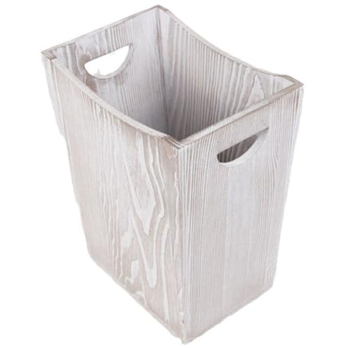 Bote de basura de madera rectangular para oficina, dormitorio y espacios estrechos 2