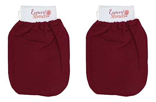 Guanti kessa esfoliante tradizionale marocchino. Guanto kessa esfoliante per esfoliazione cutanea, fatto in Marocco. Di prima qualità (2 Guantos)