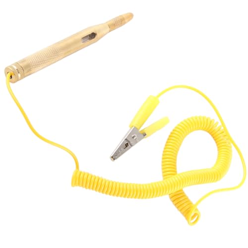 Suuonee Car Circuit Tester Pen, Auto Car Vehicle Circuit Tester DC 6V 12V 24V Light Bulb Voltage Test Pen Pencil Yellow Vehicle Power Pen