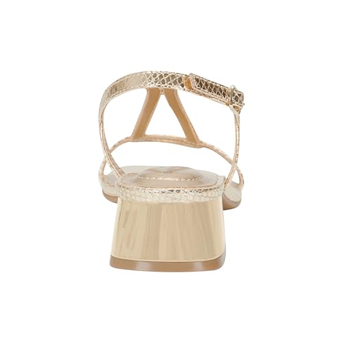 Bandolino Women's PRIMADON Heeled Sandal, Gold Snake 710, 9.53