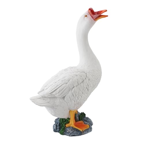Gans-Figur, Lebendige Gans-Skulptur aus Wasserfestem Kunstharz für den Garten (Stil 1)