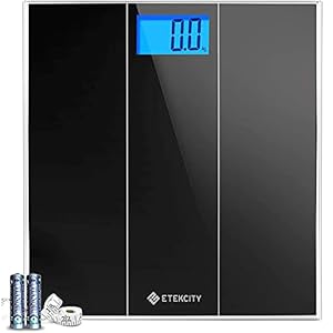 Etekcity Ultraslanke digitale personenweegschaal met zeer nauwkeurige sensoren van veiligheidsglas, weegschaal voor…