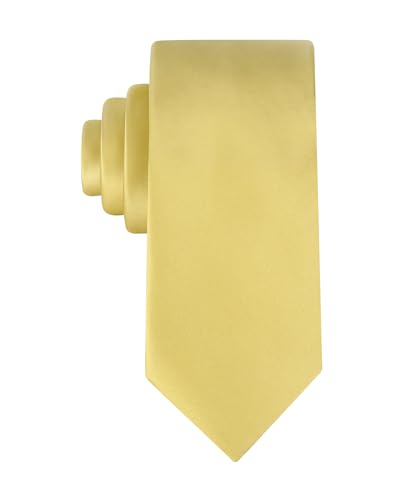 Haggar Mens Satin Solid Tie Yellow One Size