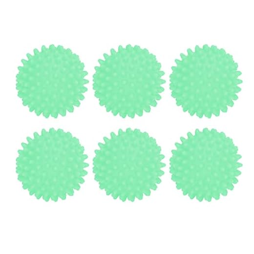 Bolas Reutilizables para Secadora de Ropa, Alternativa Suavizante de Telas, Ropa Blanda Y Esponjosa para Lavadora, 6 Uds.(Verde)